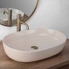 Umywalka ceramiczna nablatowa owalna REA CLEO 61 BEIGE MATT beżowa matowa