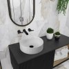 Umywalka ceramiczna nablatowa ryflowana REA DELIA biała