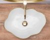 Umywalka ceramiczna nablatowa REA PEARL GOLD EDGE biała złoty rant