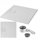 Brodzik kwadratowy Tako Slim 80x80 biały mat + syfon