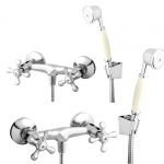 Bateria natryskowa z zestawem natryskowym Invena ROMA chrom