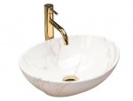 Umywalka ceramiczna nablatowa REA SOFIA AIAX SHINY imitacja marmuru połysk