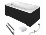 BESCO Wanna 160x70 Aria z czarną obudową + Syfon