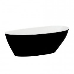 Wanna wolnostojąca Goya Black&White 160x70 cm + klik-klak chrom czyszczony od góry