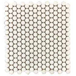 Mozaika gresowa WHITE SMALL CIRCLES MATT 30x30 cm 