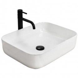 Umywalka ceramiczna nablatowa REA DEMI SLIM biała