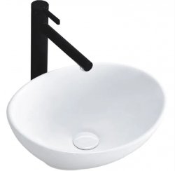 Mała umywalka ceramiczna nablatowa REA SOFIA MINI owalna biała