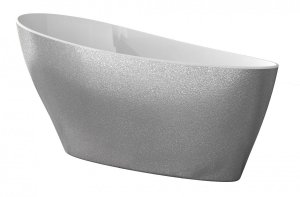 Wanna wolnostojąca KEYA GLAM 165x75 cm Srebrna