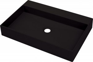 Umywalka granitowa stawiana na blacie Correro 60x40 czarna CQR_NU6S