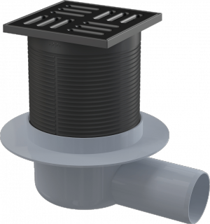 Kratka ściekowa 105×105/50 mm Black odpływ boczny syfon SMART