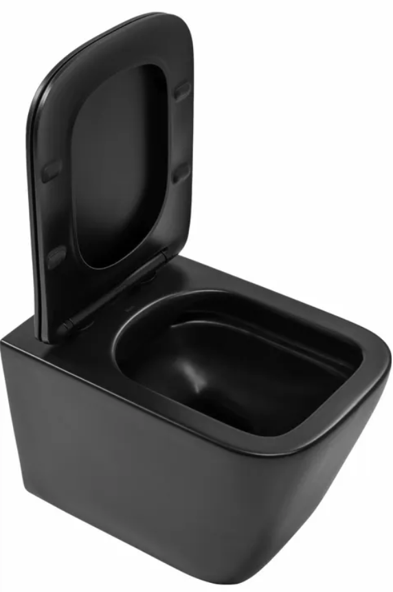 MISA WC podwieszana, bezkołnierzowa REA JULIO z deską czarny mat