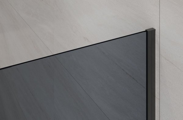 Invena ścianka walk-in 100x200 grafitowa szkło 8 mm hartowane czarny profil