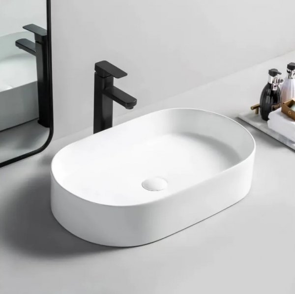 Umywalka ceramiczna nablatowa REA NADIA 60 WHITE biała