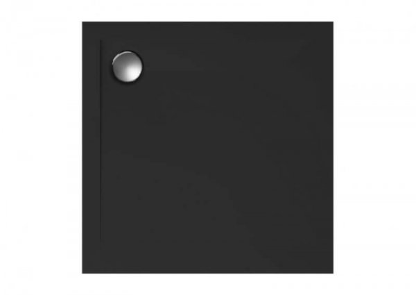 Kabina kwadratowa transparentna FUNKIA BLACK 90x90 + brodzik z syfonem chrom KYC_N41K^00377^A407