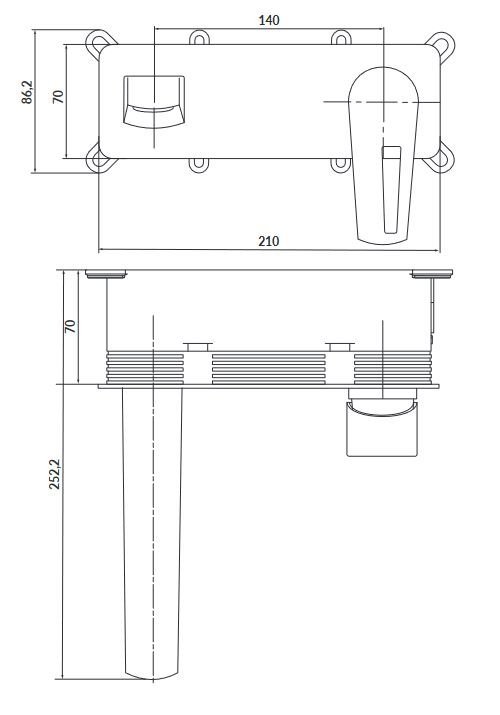 Bateria umywalkowa podtynkowa Mille chrom z boksem S951-357