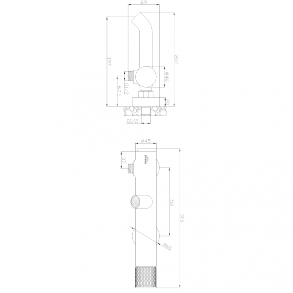 Bateria wannowa Invena Moonlight czarna rose gold