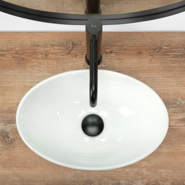 Umywalka ceramiczna nablatowa owalna REA PAMELA MINI biała