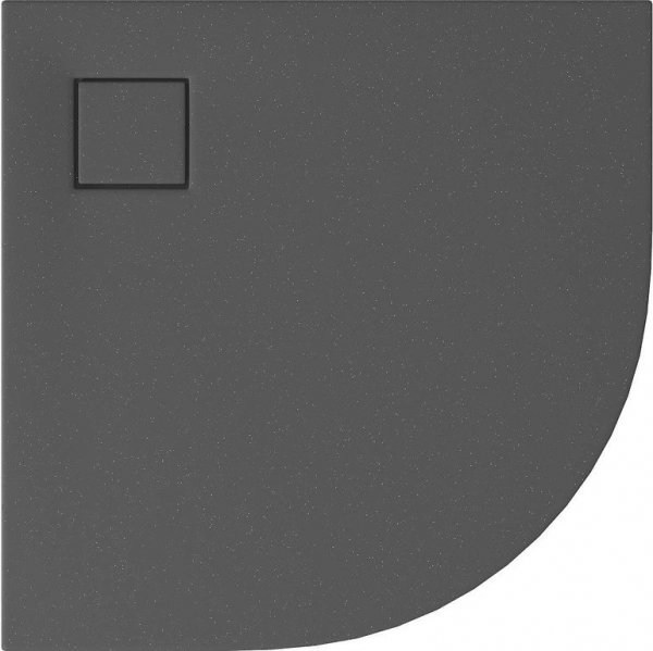 Brodzik półokrągły Tako Slim 90x90 szary mat + syfon