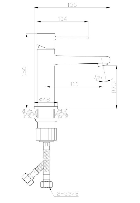 Bateria umywalkowa Invena GLAMOUR miedź BU-02-001