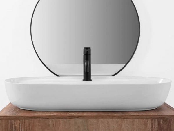 Umywalka ceramiczna nablatowa REA AURA 81 biała