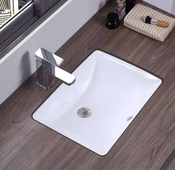 Umywalka podblatowa wpuszczana w blat REA ADELA WHITE biała ceramiczna