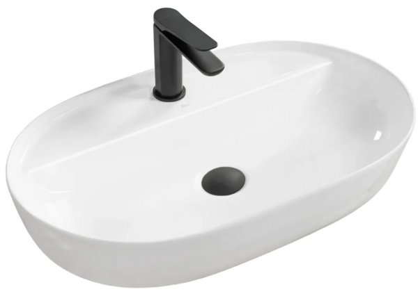 Umywalka ceramiczna nablatowa REA AURA 61 WHITE biała