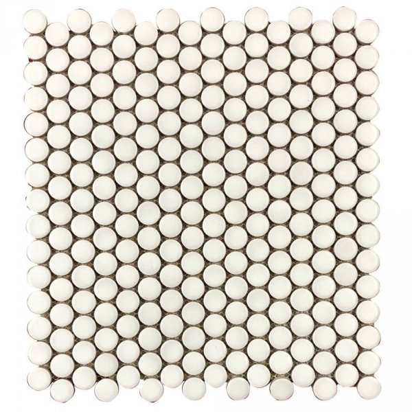 Mozaika gresowa WHITE SMALL CIRCLES MATT 30x30 cm 