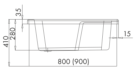 Brodzik półokrągły 80x80x41 Dante Stabilsound