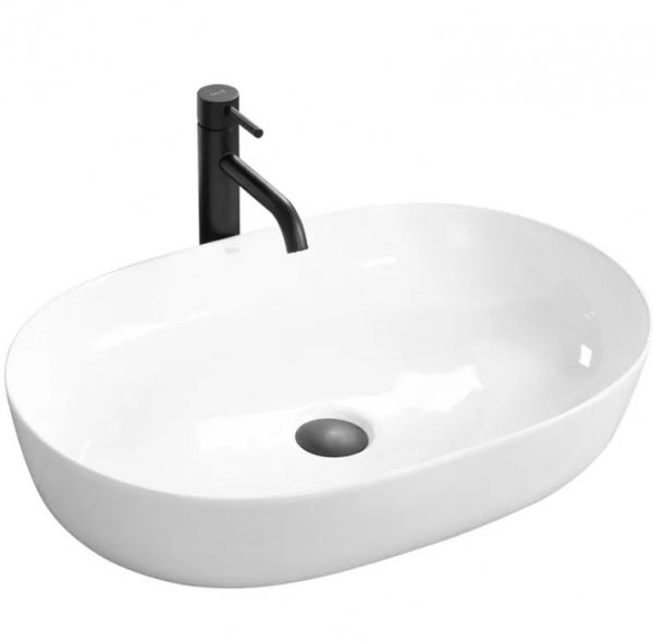 Umywalka ceramiczna nablatowa REA CLEO 61 WHITE biała