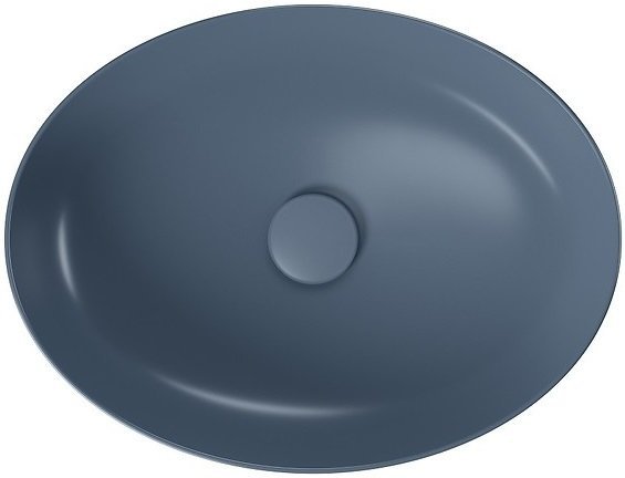 Umywalka ceramiczna nablatowa Larga Elipsa 50x38 cm niebieski mat