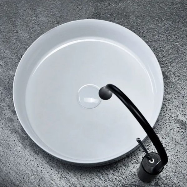 Umywalka ceramiczna nablatowa REA ELMA WHITE biała okrągła