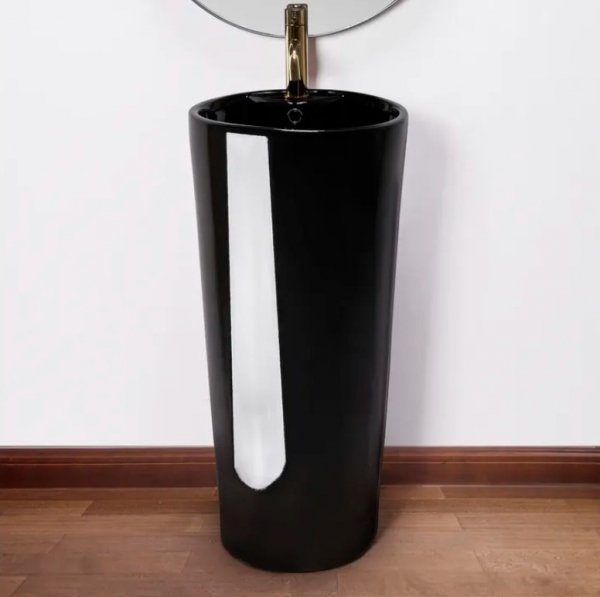 WOLNOSTOJĄCA umywalka ceramiczna REA BLANKA BLACK czarna monolityczna