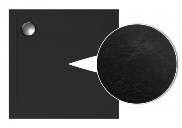 Kabina kwadratowa transparentna FUNKIA BLACK 90x90 + brodzik z syfonem czarny KYC_N41K^00377^A49BLACK