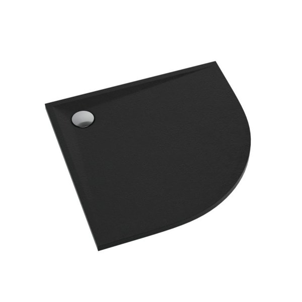 Brodzik półokrągły kompozytowy  Schedline LIBRA Black Stone 90x90