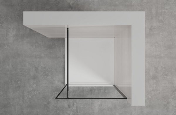 Invena ścianka walk-in 110x200 transparentna czarna rama szkło 8 mm hartowane