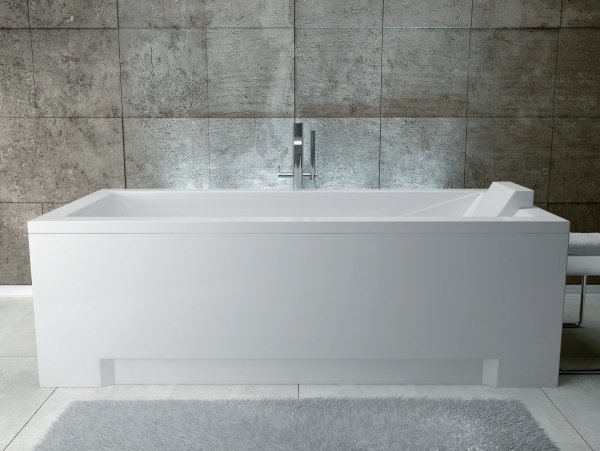 BESCO Wanna 160x70 Modern z białą obudową + Syfon