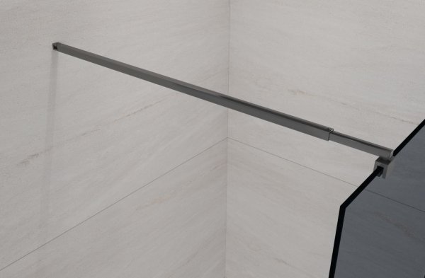 Invena ścianka walk-in 80x200 grafitowa szkło 8 mm hartowane czarny profil