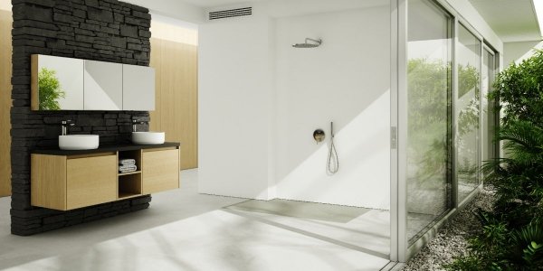 Brodzik prostokątny kompozytowy Schedline PROTOS Cement Stone 160x80