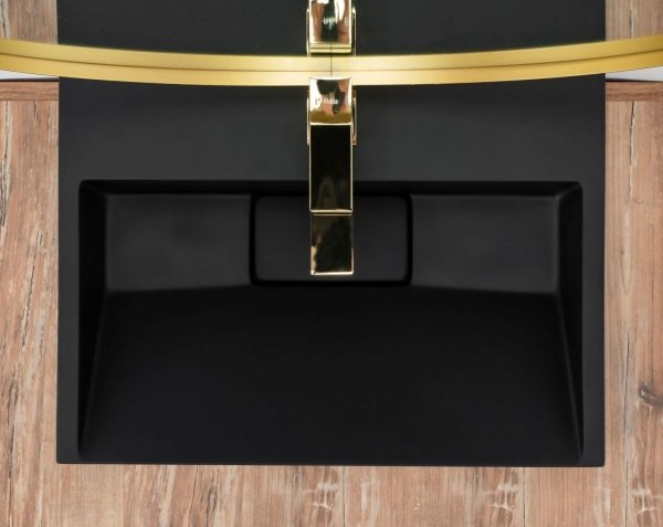 Umywalka konglomeratowa nablatowa REA GOYA BLACK MAT 60CM czarna