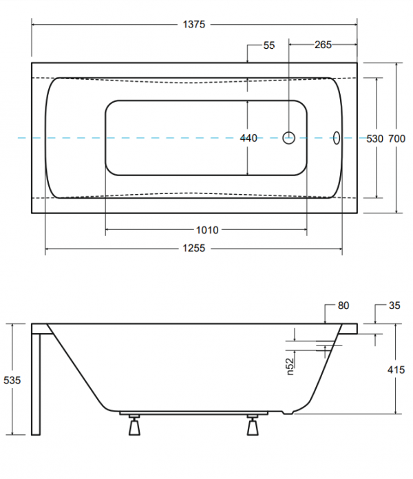 BESCO Wanna 140x70 Optima + Syfon