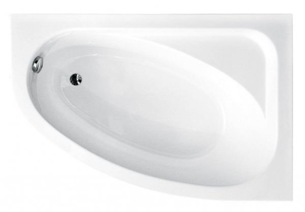 BESCO Wanna 150x100 Cornea prawa z czarną obudową + syfon