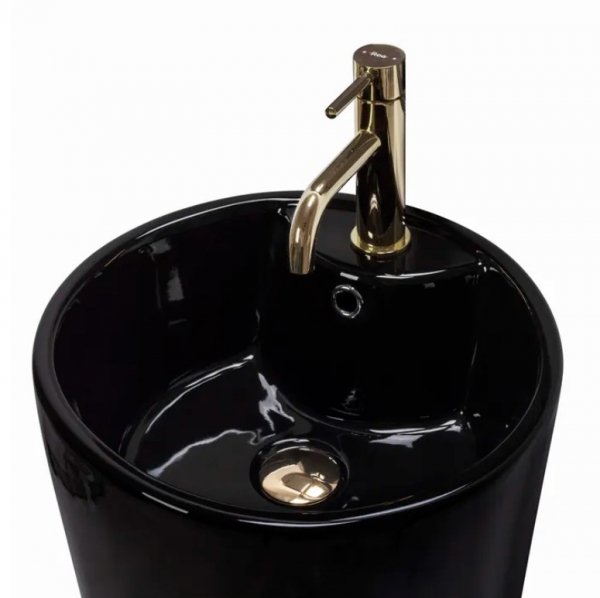 WOLNOSTOJĄCA umywalka ceramiczna REA BLANKA BLACK czarna monolityczna