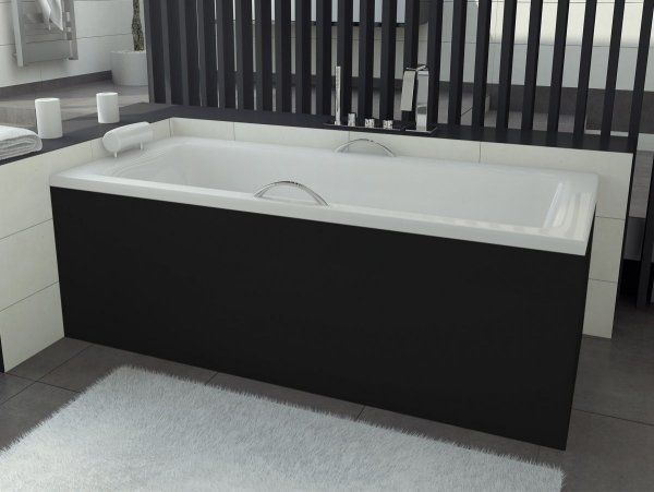 BESCO Wanna 110x70 Talia z czarną obudową + syfon