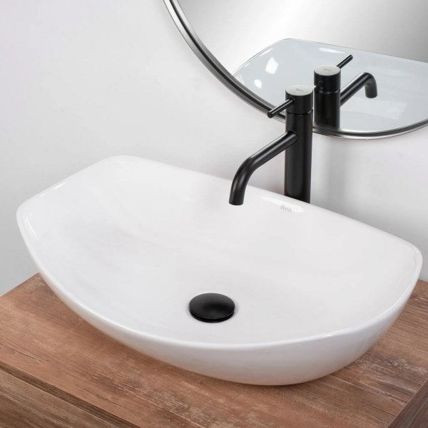 Umywalka ceramiczna nablatowa REA TANGO WHITE biała