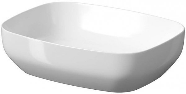 Umywalka ceramiczna nablatowa Larga prostokątna 50x38 cm biała + korek