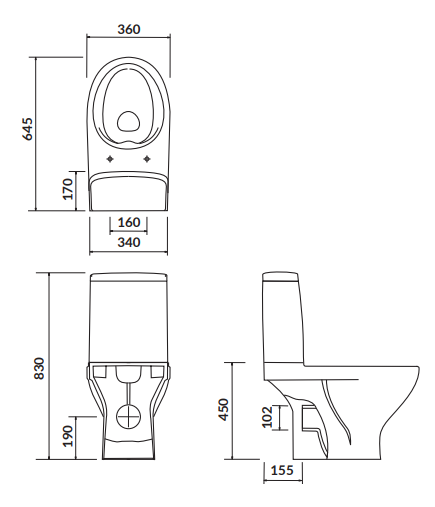 WC Kompakt 674 MODUO 43 CleanOn + deska MODUO SLIM WRAP wolnoopadająca