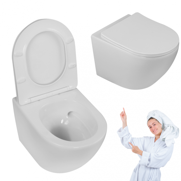 MISKA WC podwieszana wisząca DESNA WIROWA CycleOn z deską wolnoopadającą