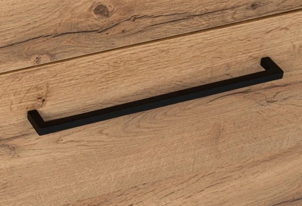 Zestaw szafka z umywalką Astor SOL WOTAN 60 cm szuflady czarne uchwyty