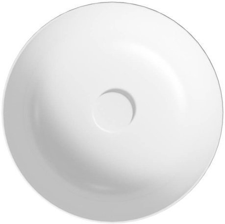 Umywalka ceramiczna nablatowa Larga okrągła 40 cm biała + korek