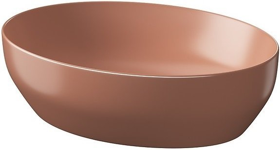 Umywalka ceramiczna nablatowa Larga Elipsa 50x38 cm ceglasty mat